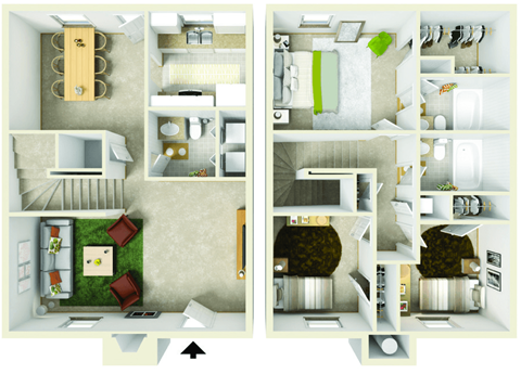 our apartments have a spacious floor plan with an open concept